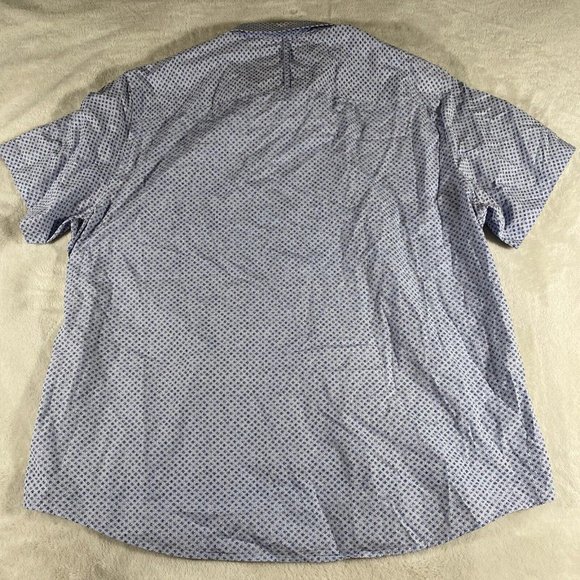 Johnston & Murphy Blue Patterned Casual Button Down Shirt - Picture 7 of 8